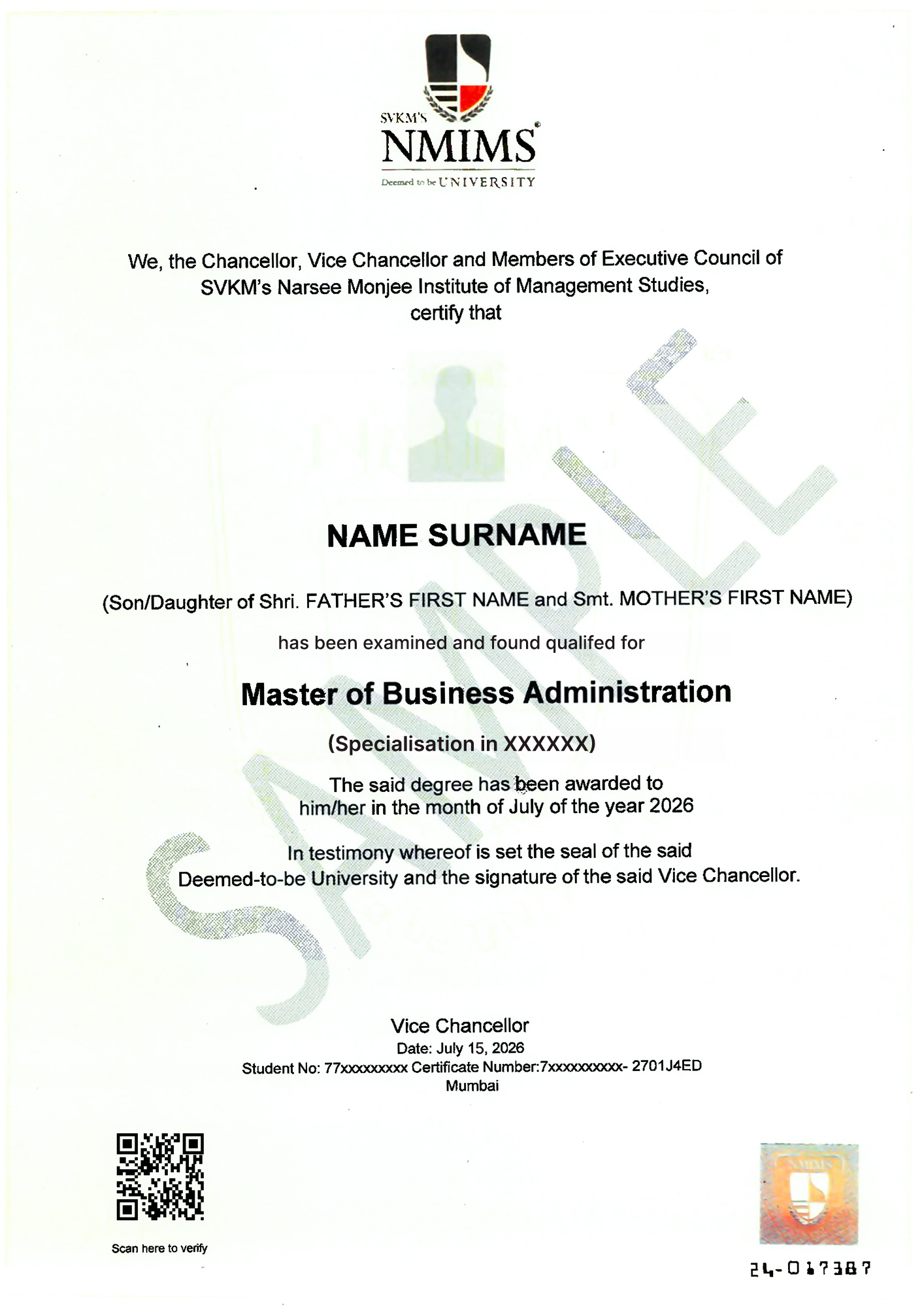 Master of Business Administration